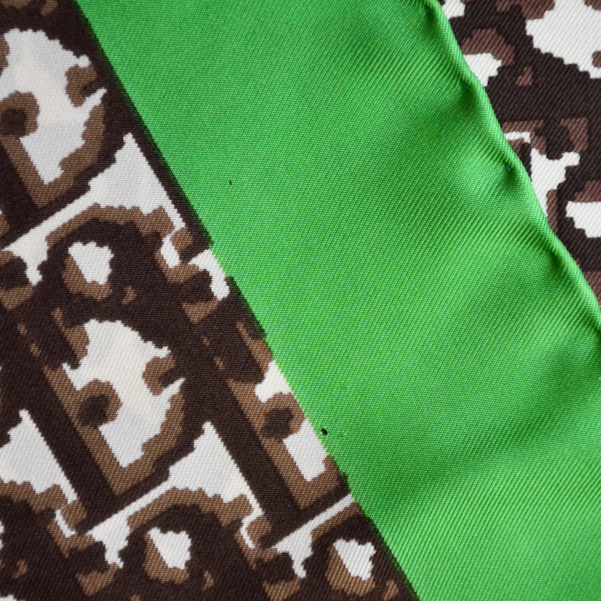 Vintage Dior trotter silk scarf brown & green