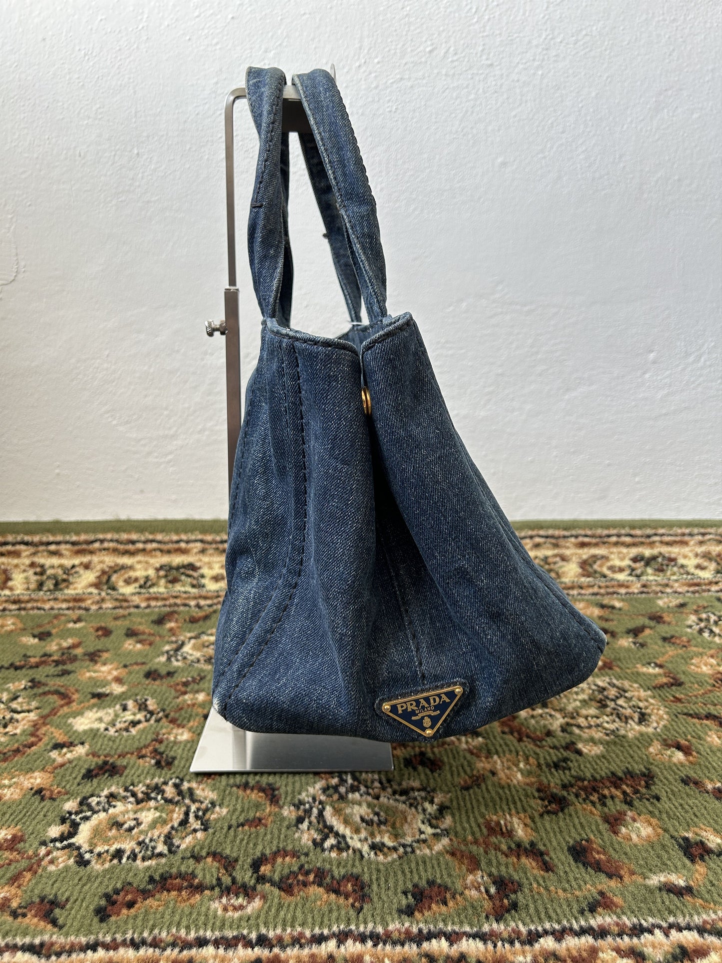 Prada Canapa denim handbag large size