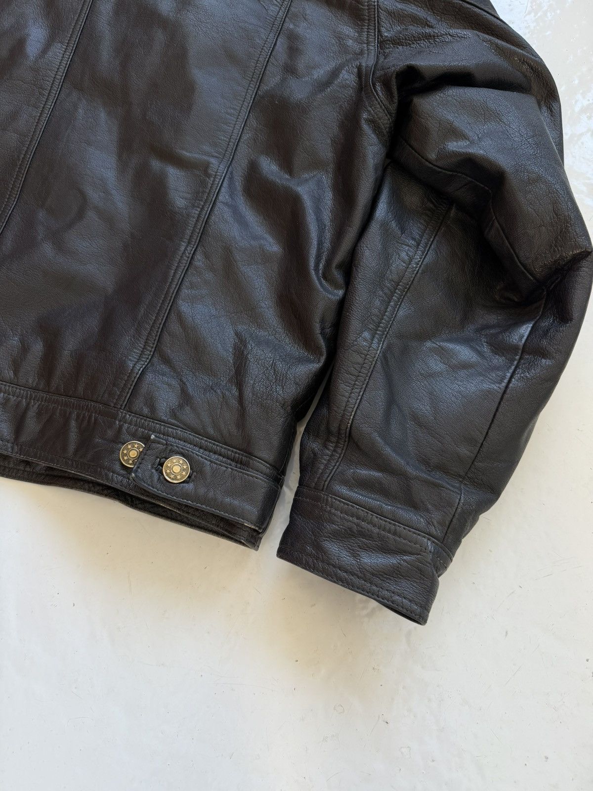 Vintage leather trucker jacket