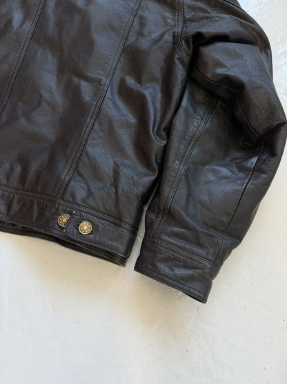 Vintage leather trucker jacket