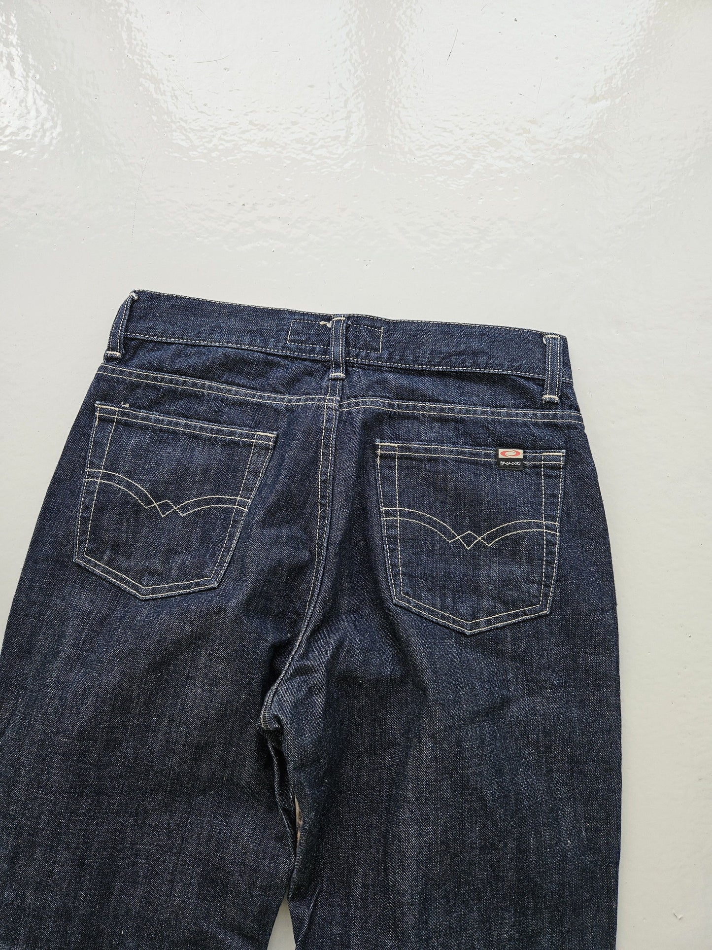 Vintage snake print bootcut denim