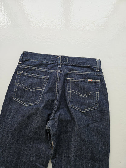 Vintage snake print bootcut denim