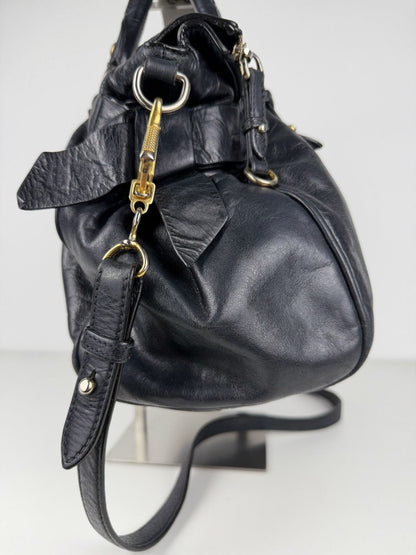 Miu miu vitello bow bag in deep navy
