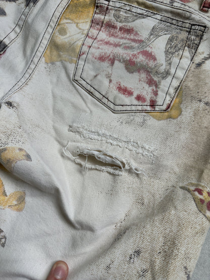 Archive y2k Just Cavalli butterfly floral alloverprint pants