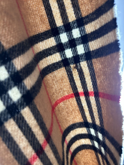 Vintage Burberry nova check merino wool and cashmere scarf