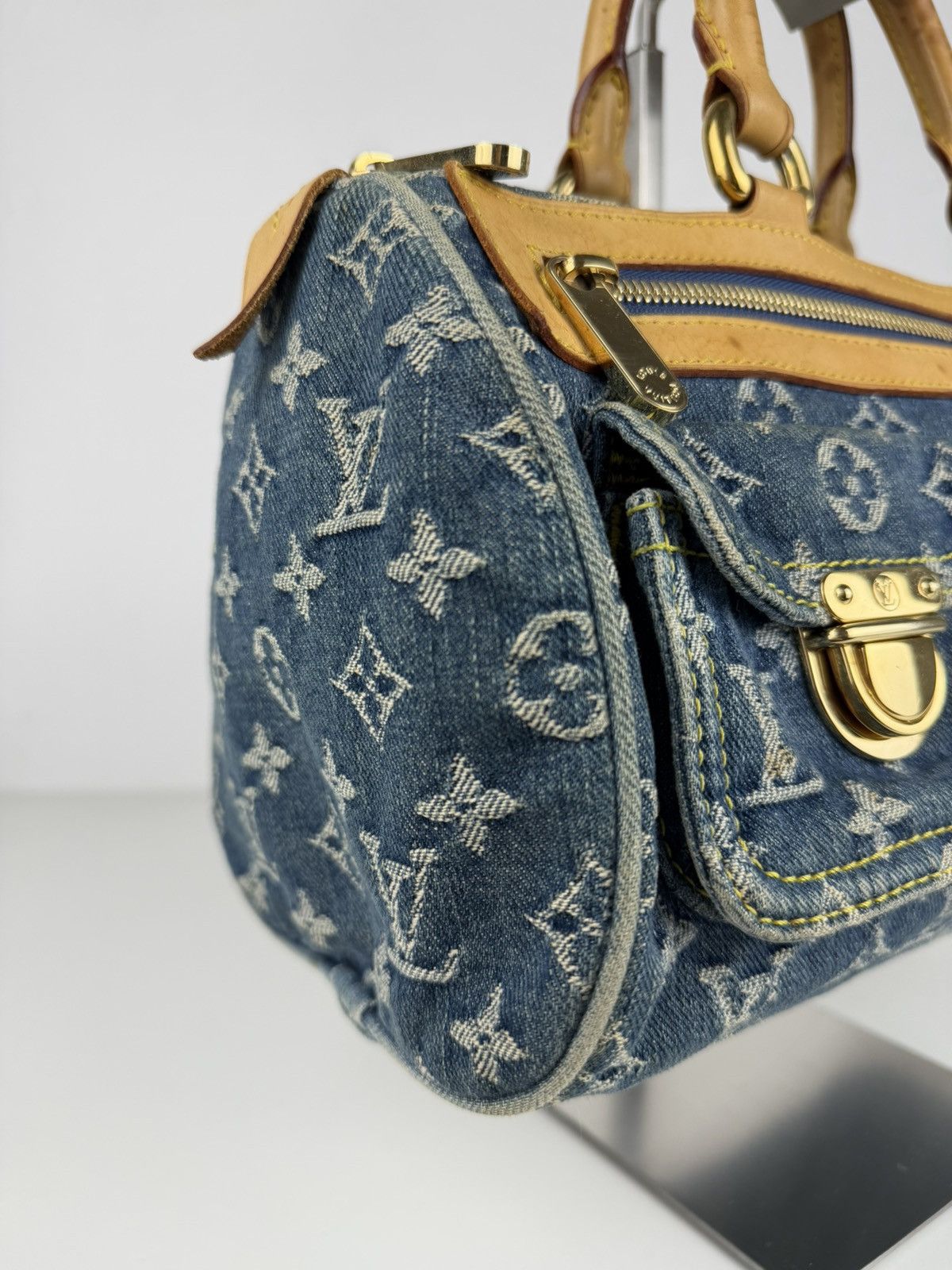 Louis Vuitton monogram denim neo speedy mini Boston bag