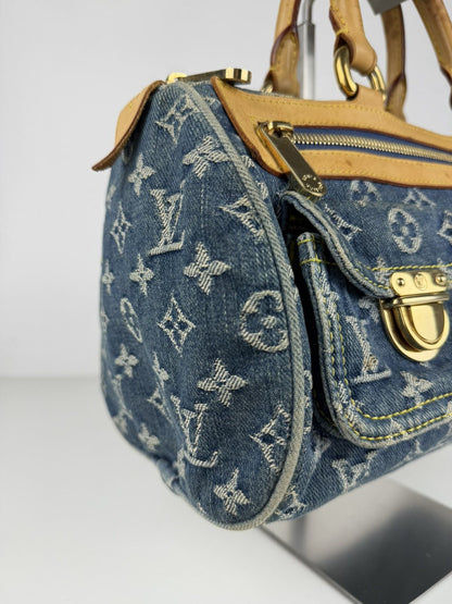 Louis Vuitton monogram denim neo speedy mini Boston bag