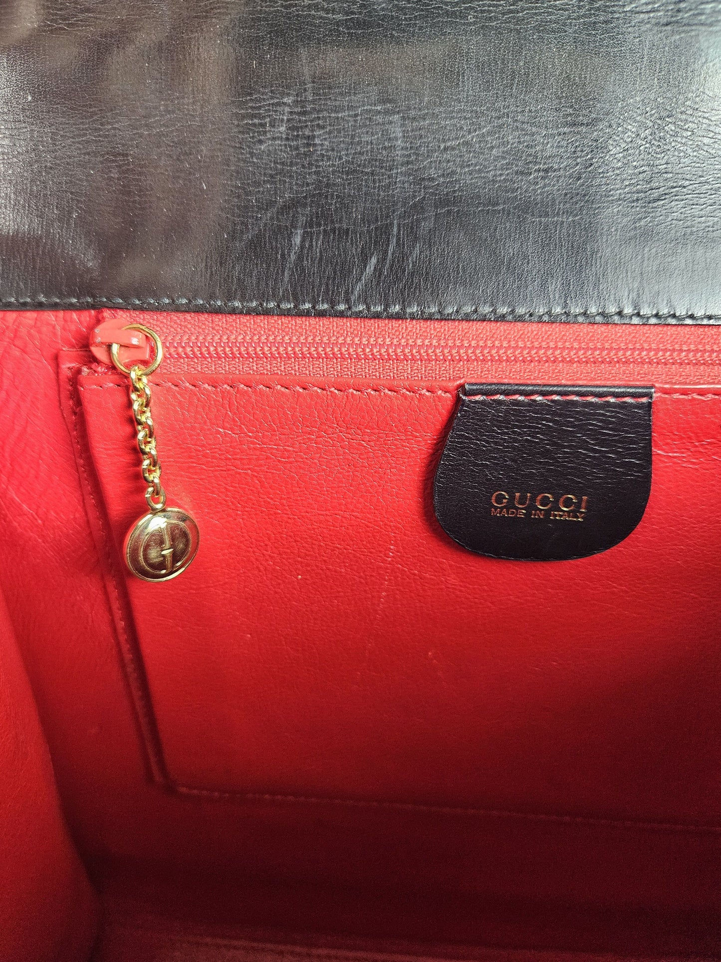 Vintage 80s Gucci lady lock box leather handbag