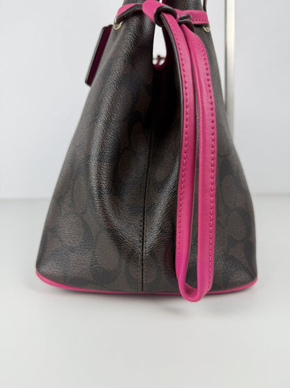 Coach signature coated canvas drawstring carryall tote