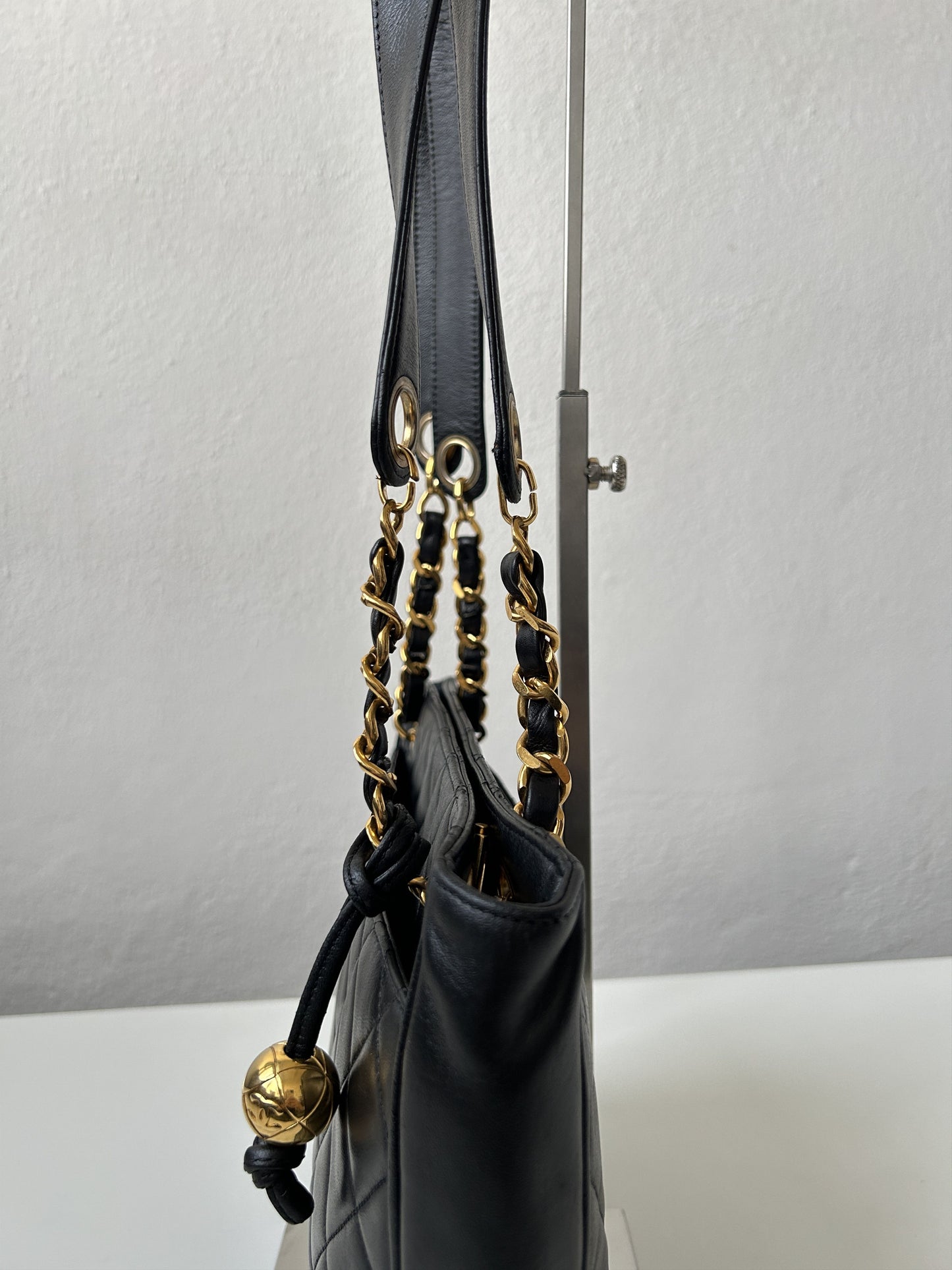 Vintage 90s chanel quilted lambskin matelasse shoulder bag