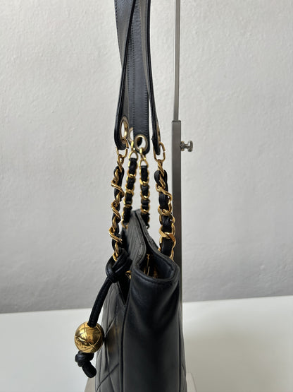 Vintage 90s chanel quilted lambskin matelasse shoulder bag