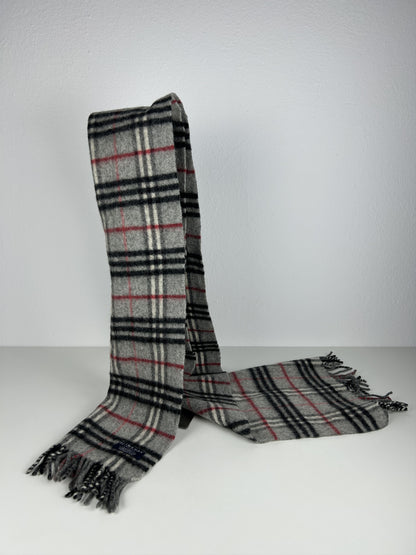 Vintage Burberry gray nova check wool scarf