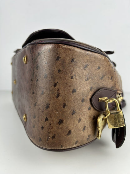2000 Dior by John Galliano double saddle leather bowling bag