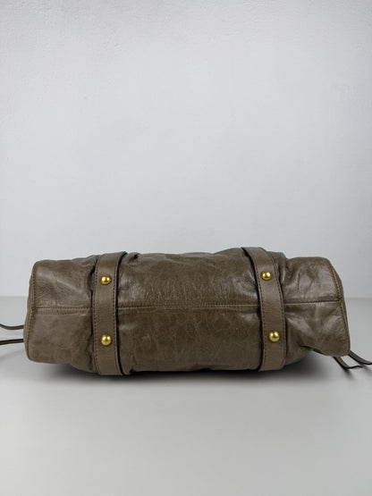 Miu Miu vitello bauletto aperto gathered leather handbag