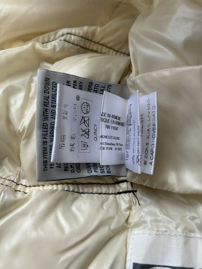 Moncler quincy hooded puffer jacket with badge