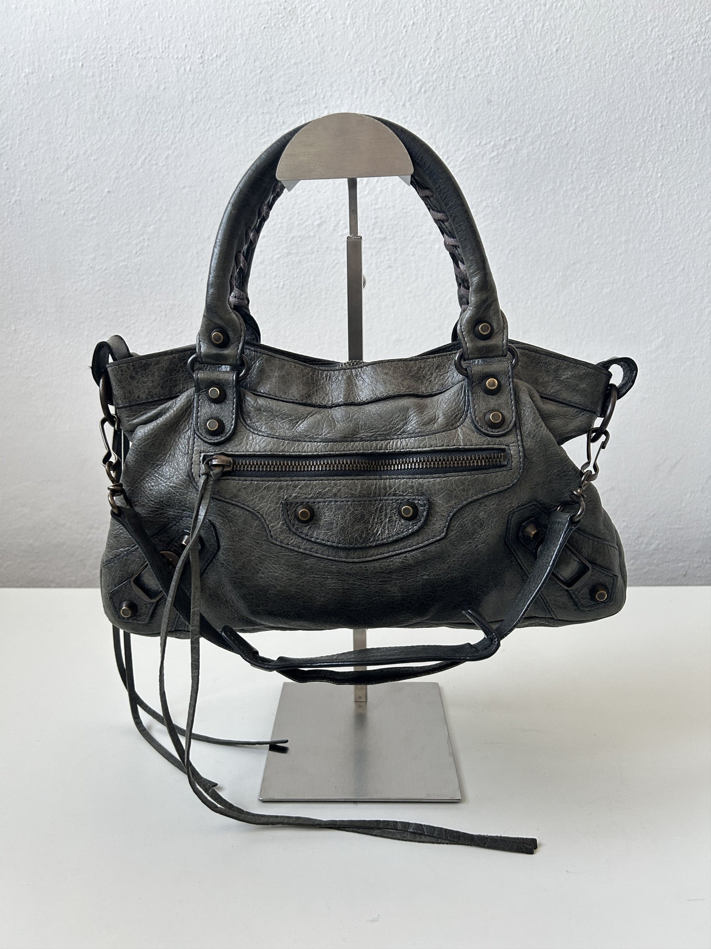 Balenciaga first bag in dark gray