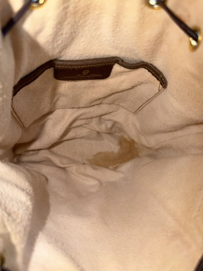 Vintage 80s Gucci monogram drawstring bucket bag