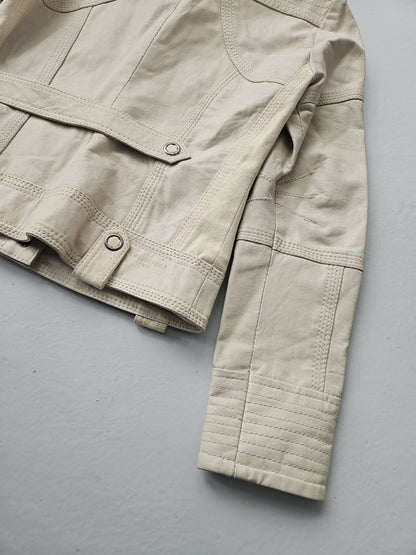 Archive y2k multipocket high collar leather jacket
