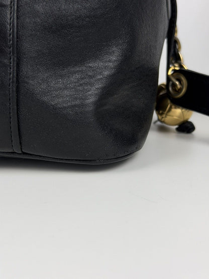 Vintage Chanel lambskin CC logo drawstring bag