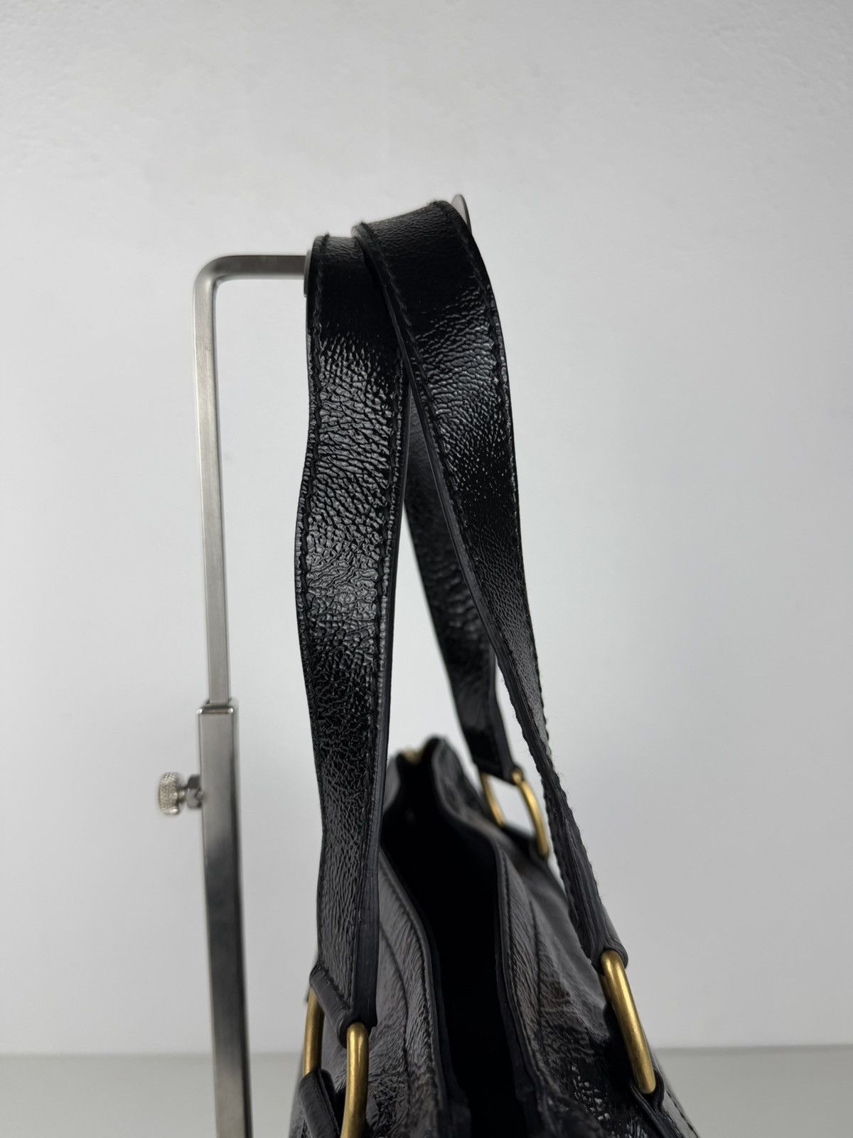 SS2009 YSL Rive Gauche sac downtown patent leather tote bag