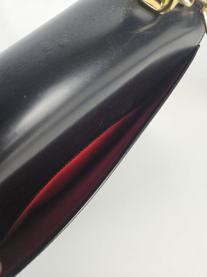 Vintage 80s Gucci lady lock box leather handbag