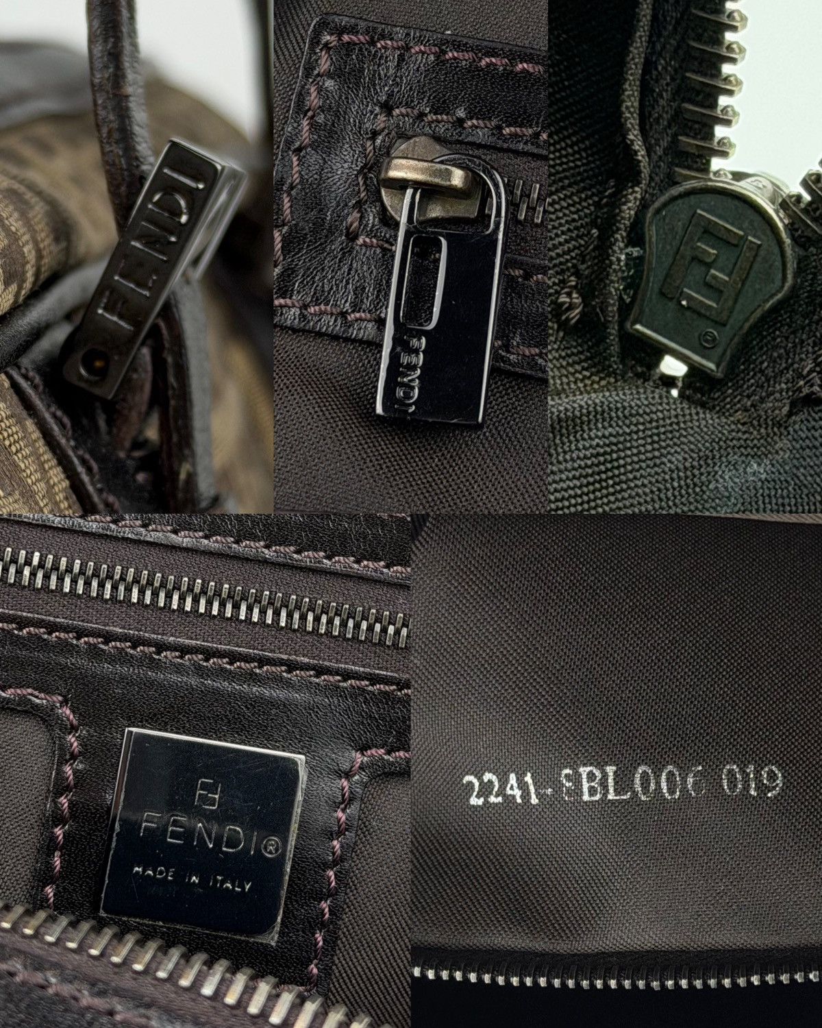 Fendi zucchino monogram canvas mini bowling bag