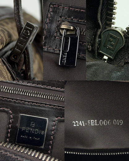 Fendi zucchino monogram canvas mini bowling bag
