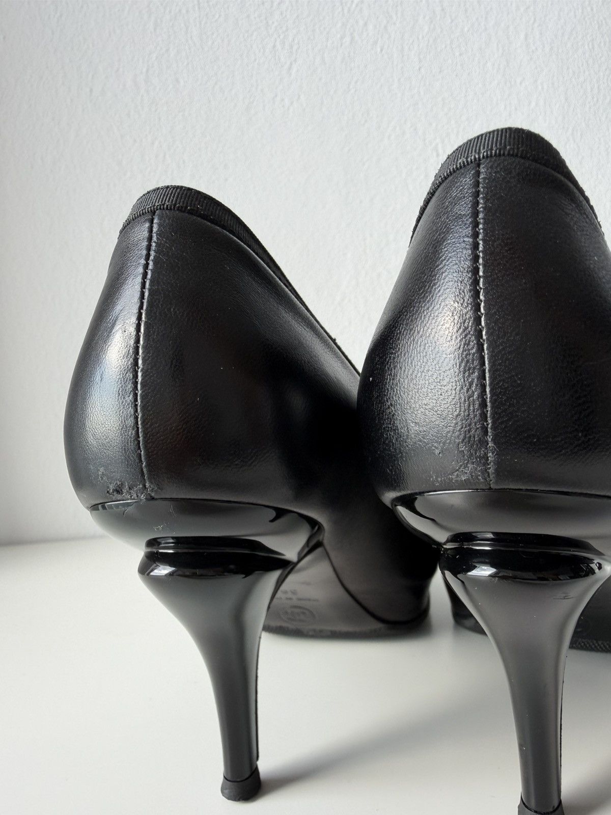 Chanel open toe pumps with bow