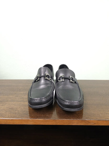 Salvatore Ferragamo gancini black leather loafers