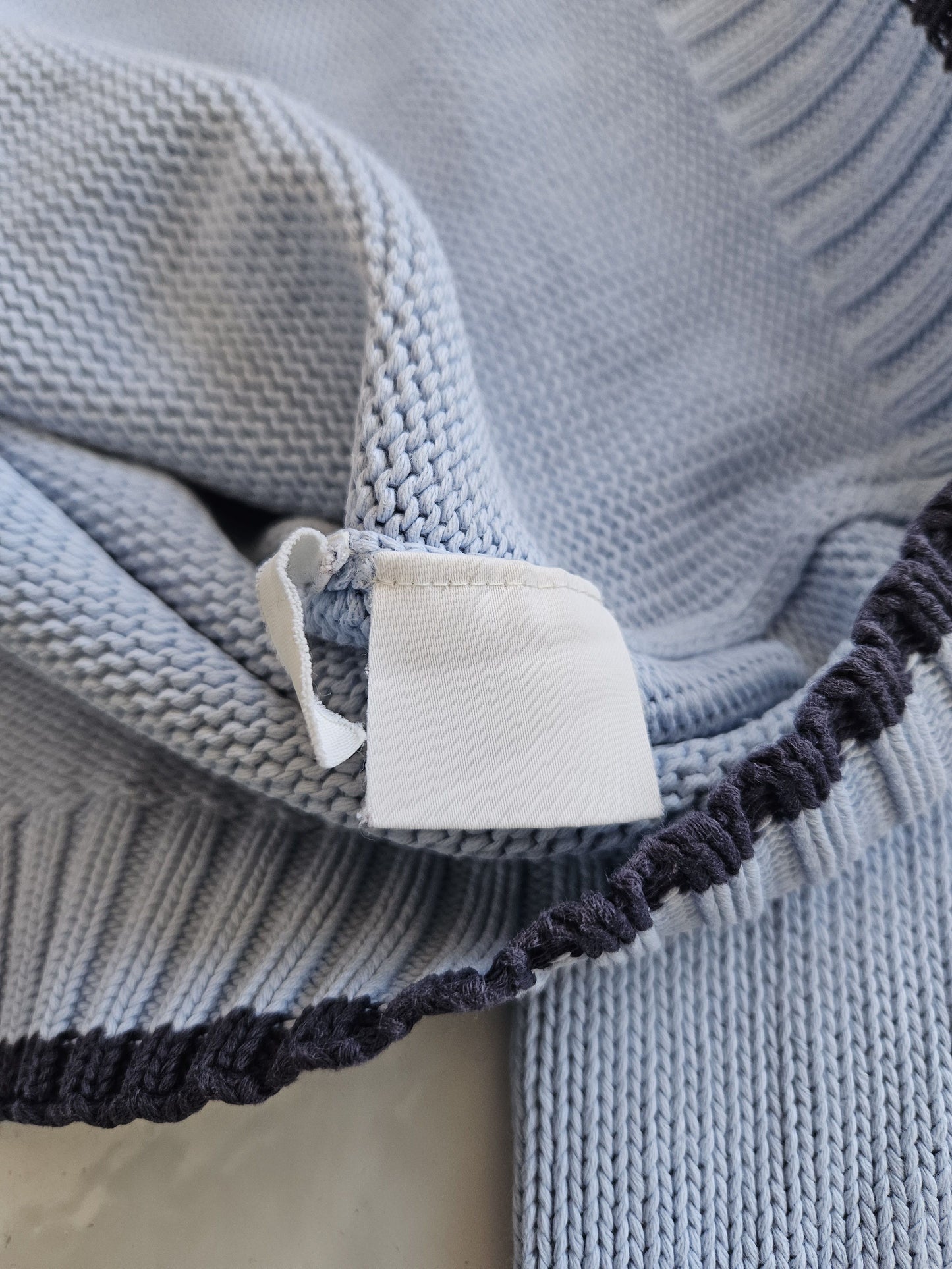 Vintage ysl baby blue embroidered logo thick knit sweater