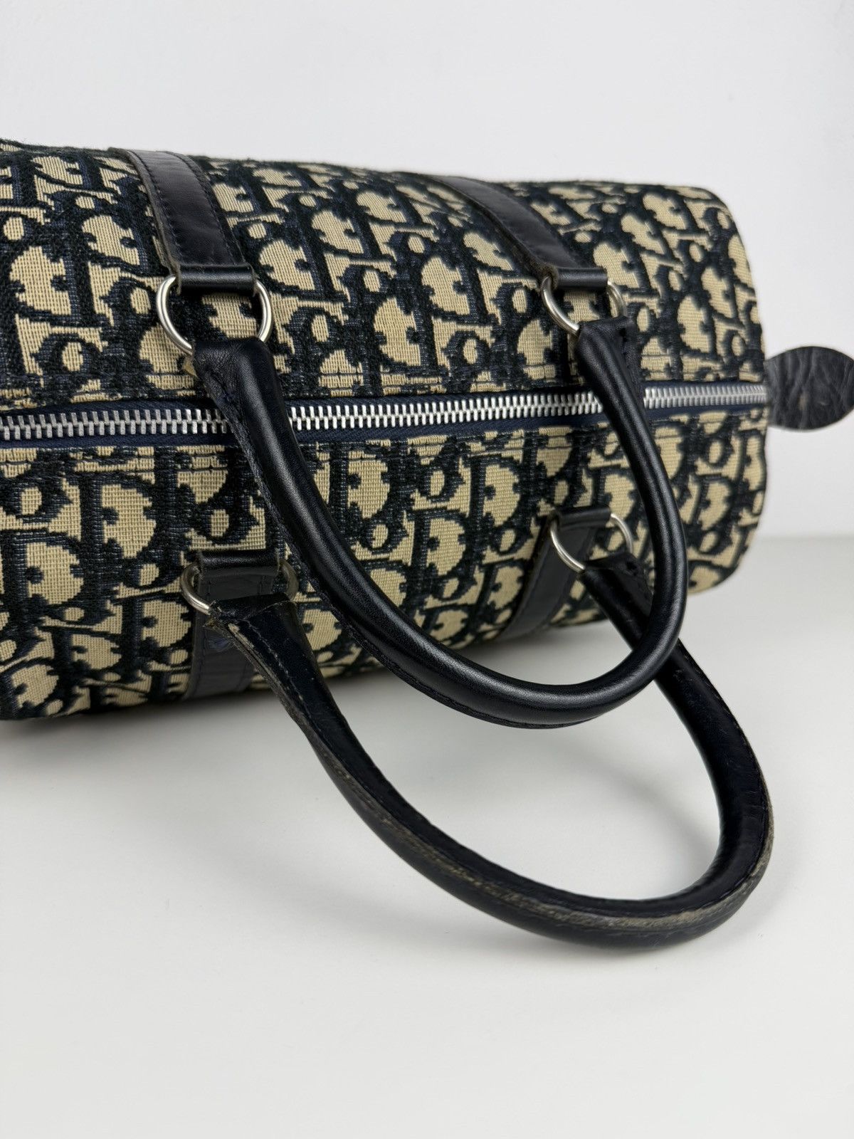 Vintage 80s Dior trotter oblique monogram mini Boston bag