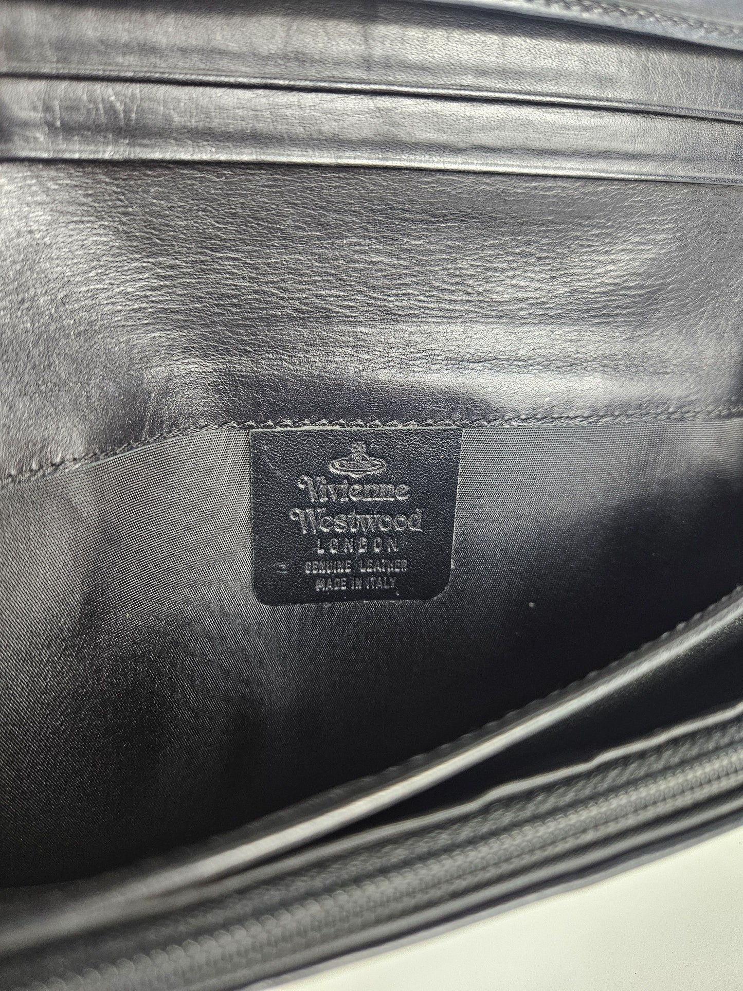 Vivienne Westwood orb black patent leather wallet