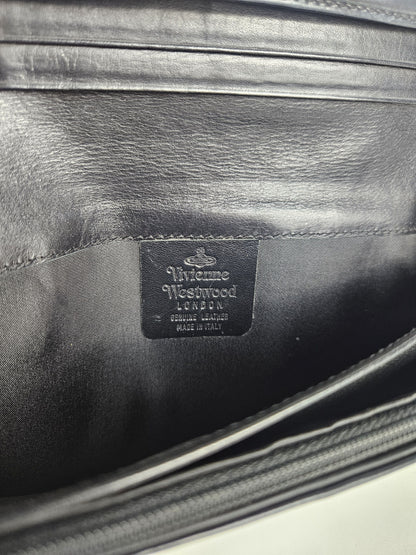 Vivienne Westwood orb black patent leather wallet