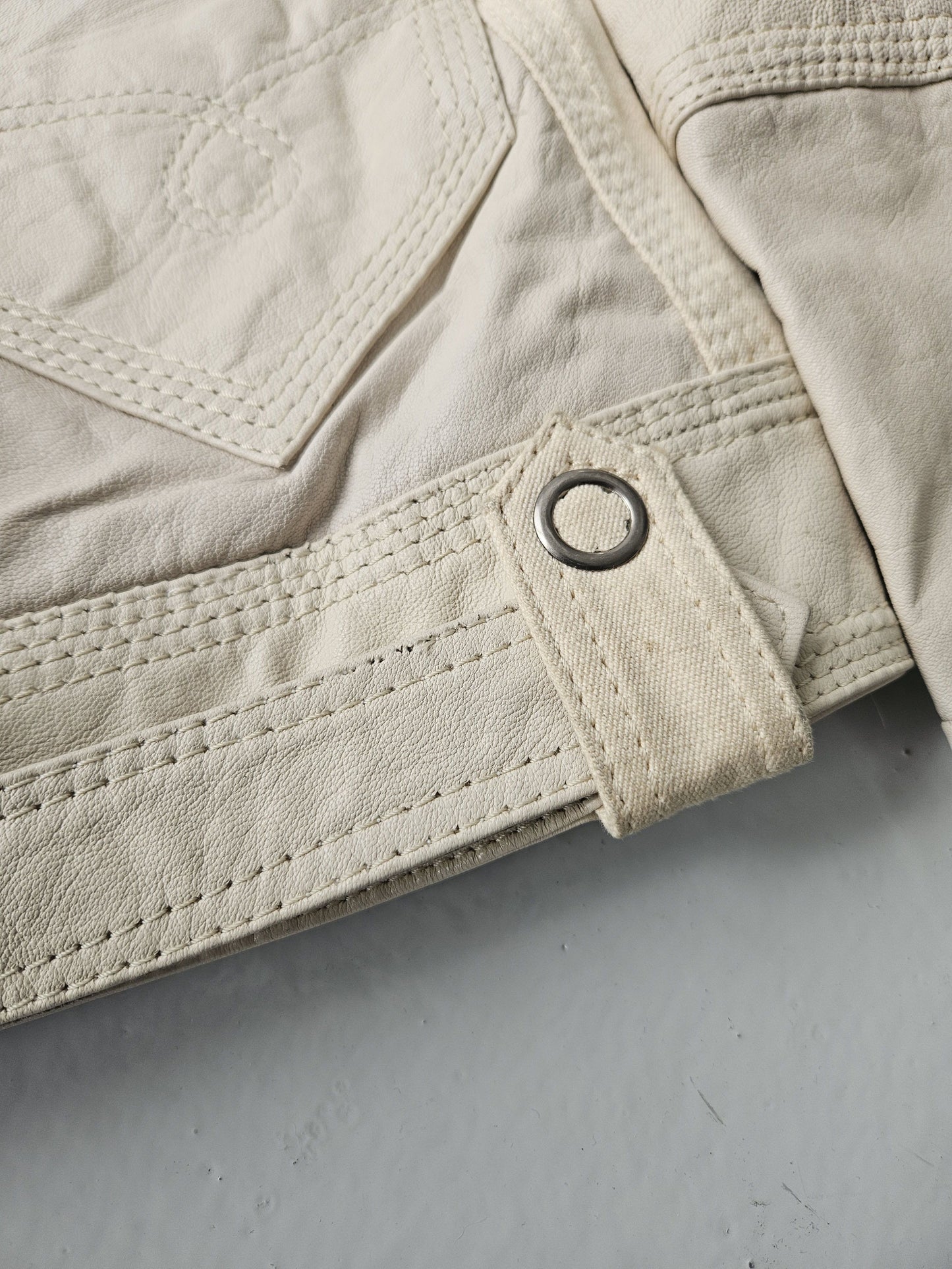 Archive y2k multipocket high collar leather jacket