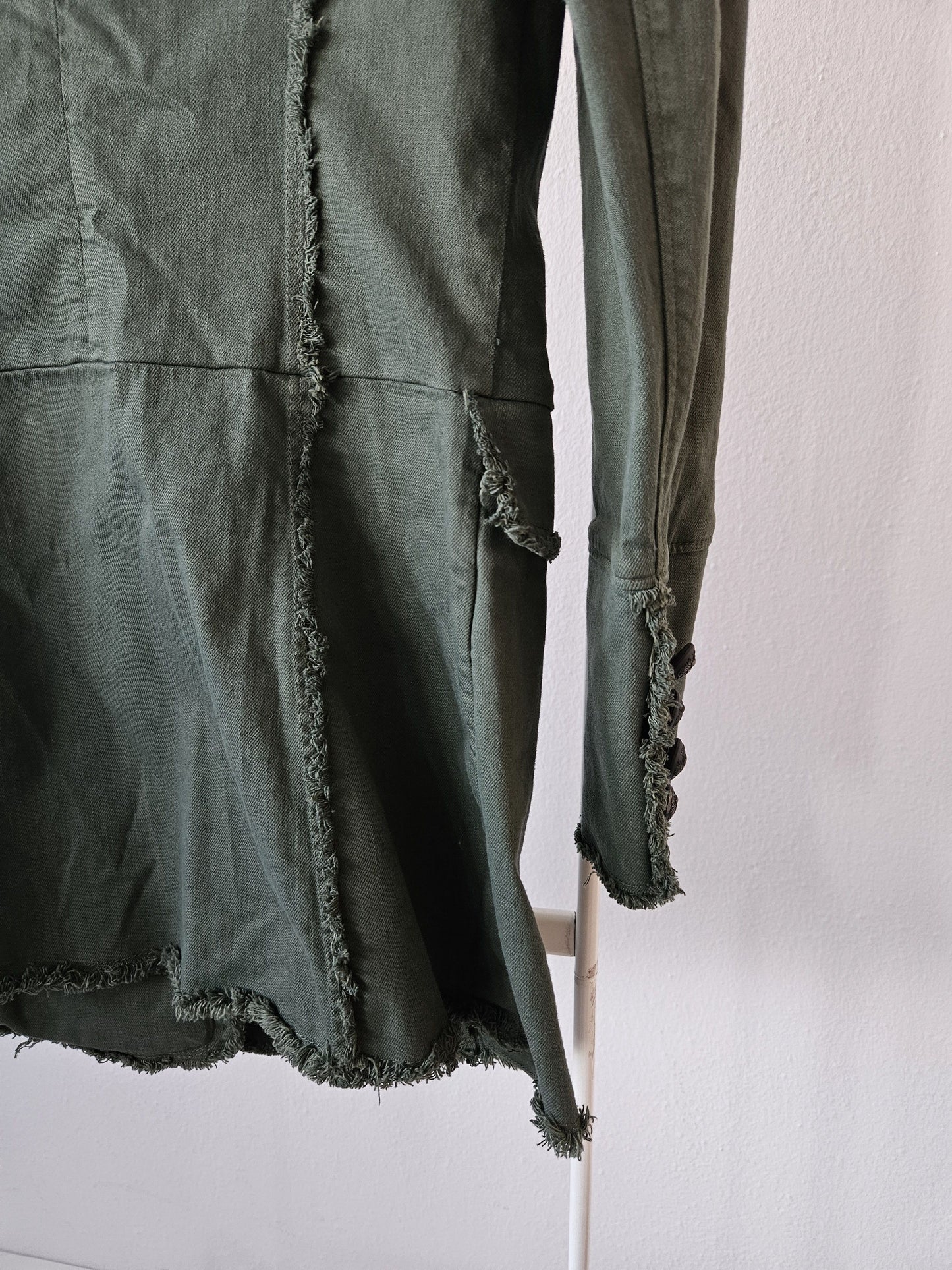 Pierre Balmain raw edge double breasted napoleon coat