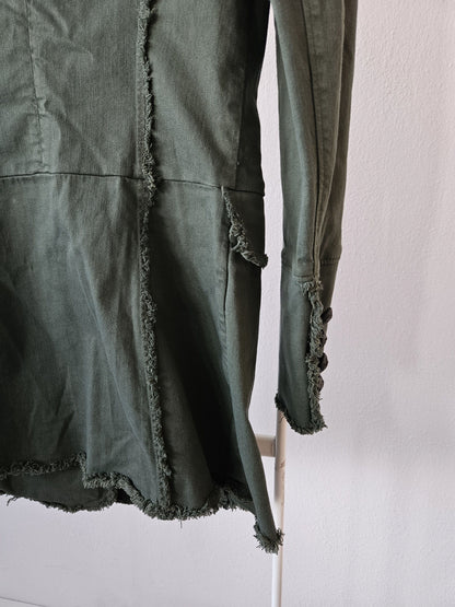 Pierre Balmain raw edge double breasted napoleon coat