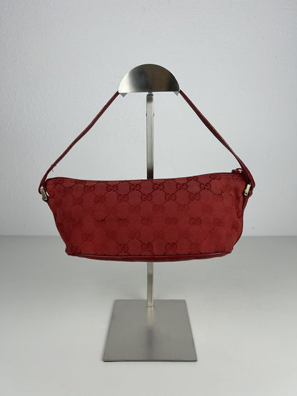 Vintage y2k gucci monogram canvas boat bag pochette