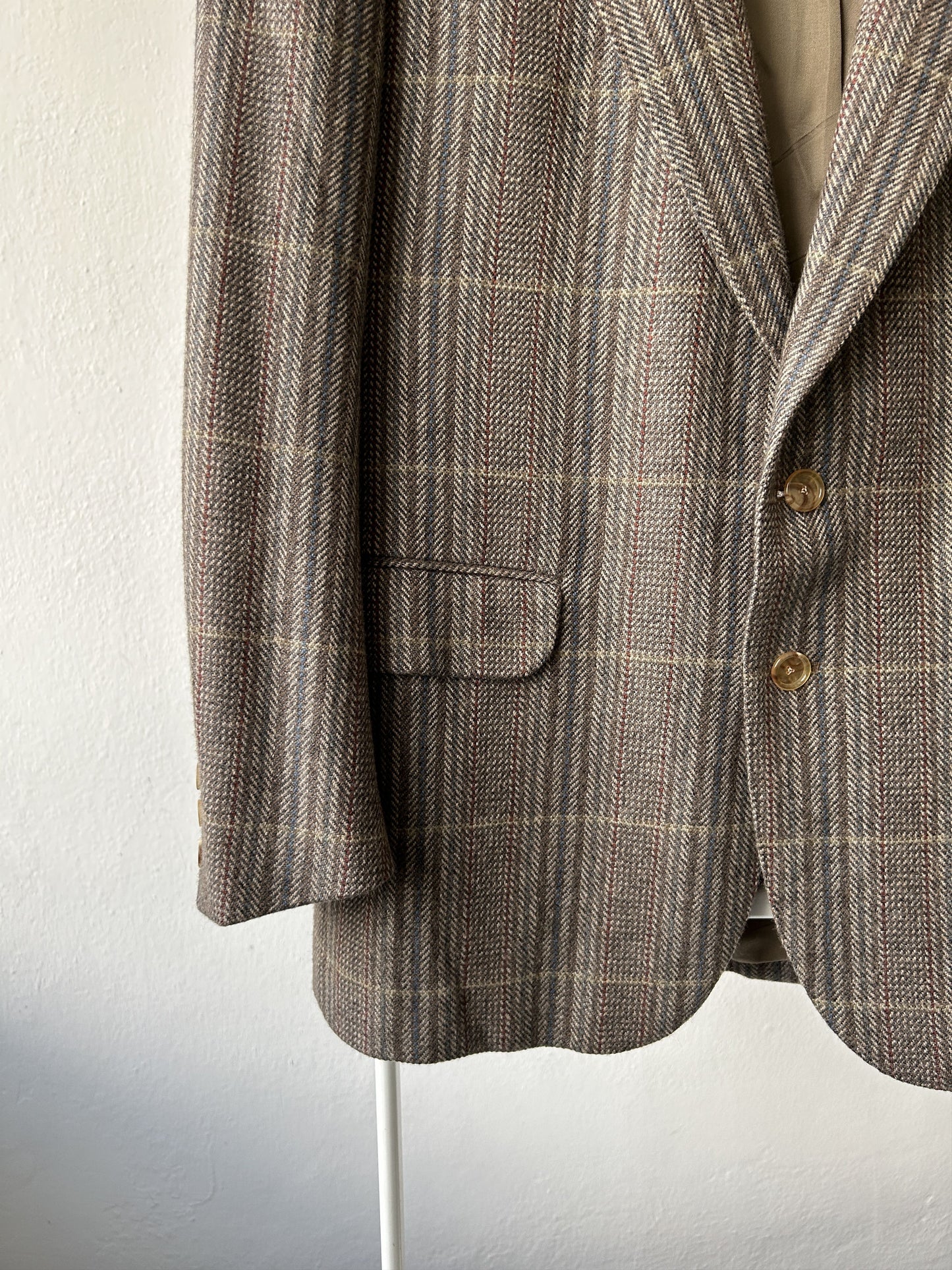 Vintage handmade checkered cashmere blazer
