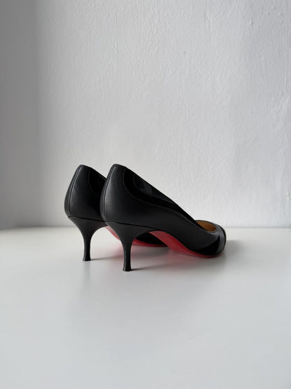 Christian Louboutin eklectica 55 mixed leather kitten heels