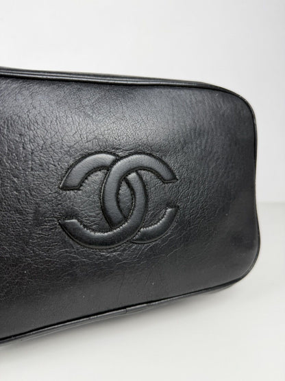 Vintage Chanel lambskin CC logo drawstring bag