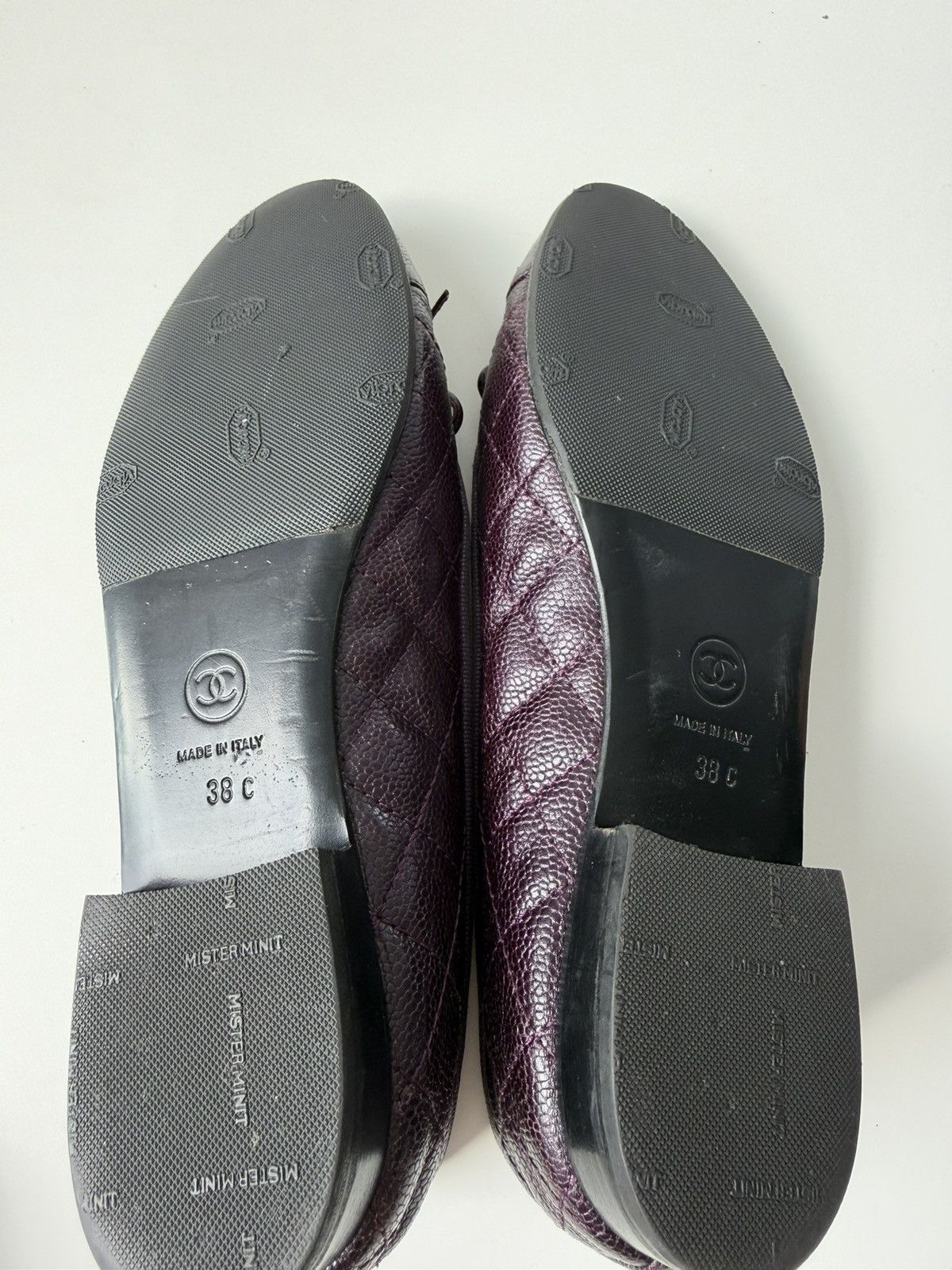 Vintage Chanel ribbon CC logo ballet flats