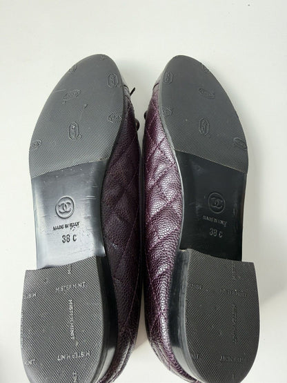 Vintage Chanel ribbon CC logo ballet flats