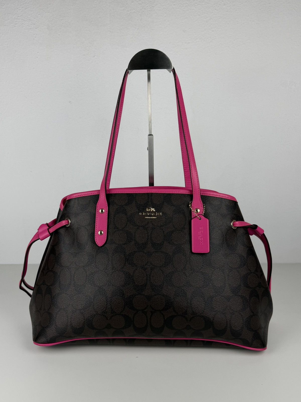 Coach signature coated canvas drawstring carryall tote