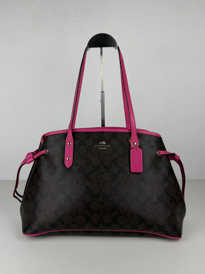 Coach signature coated canvas drawstring carryall tote