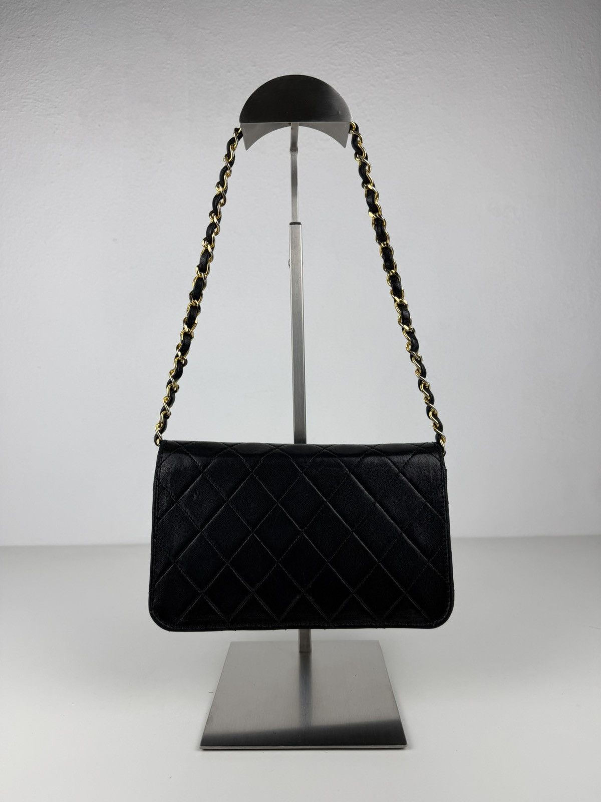 Vintage Chanel CC lambskin mini matelasse full flap
