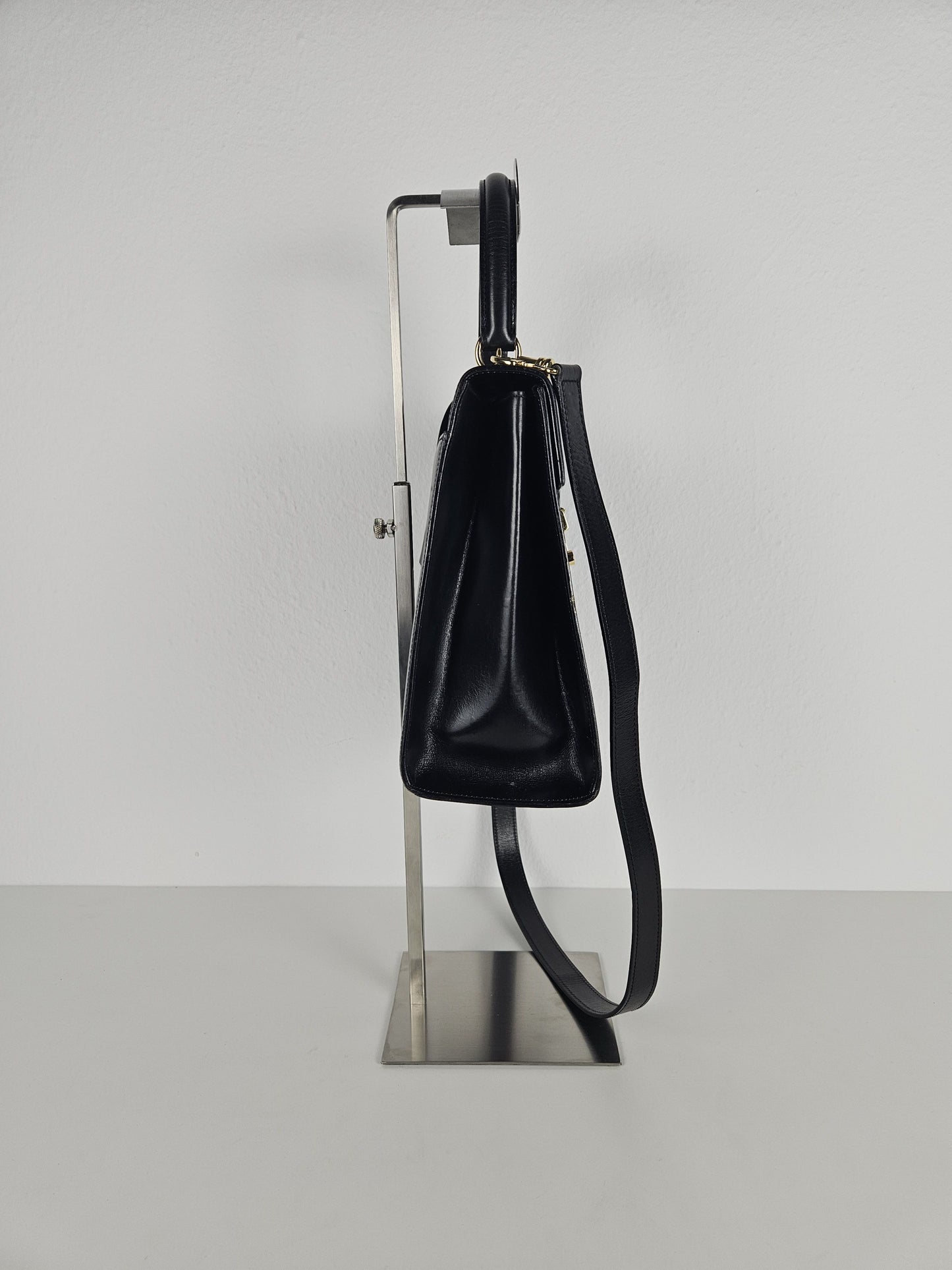 Vintage 80s Gucci lady lock box leather handbag