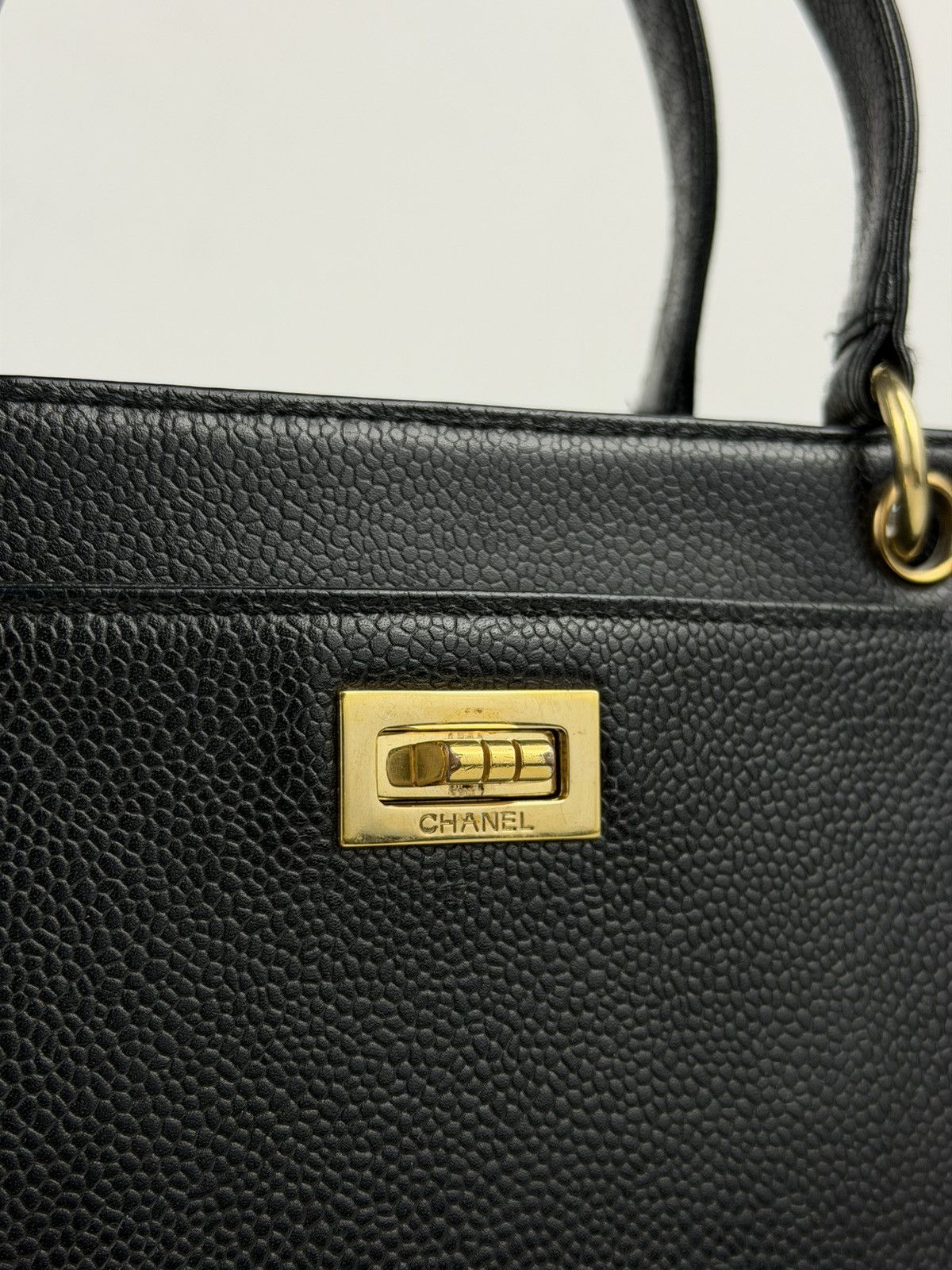Vintage Chanel caviar 2.55 executive tote mini size