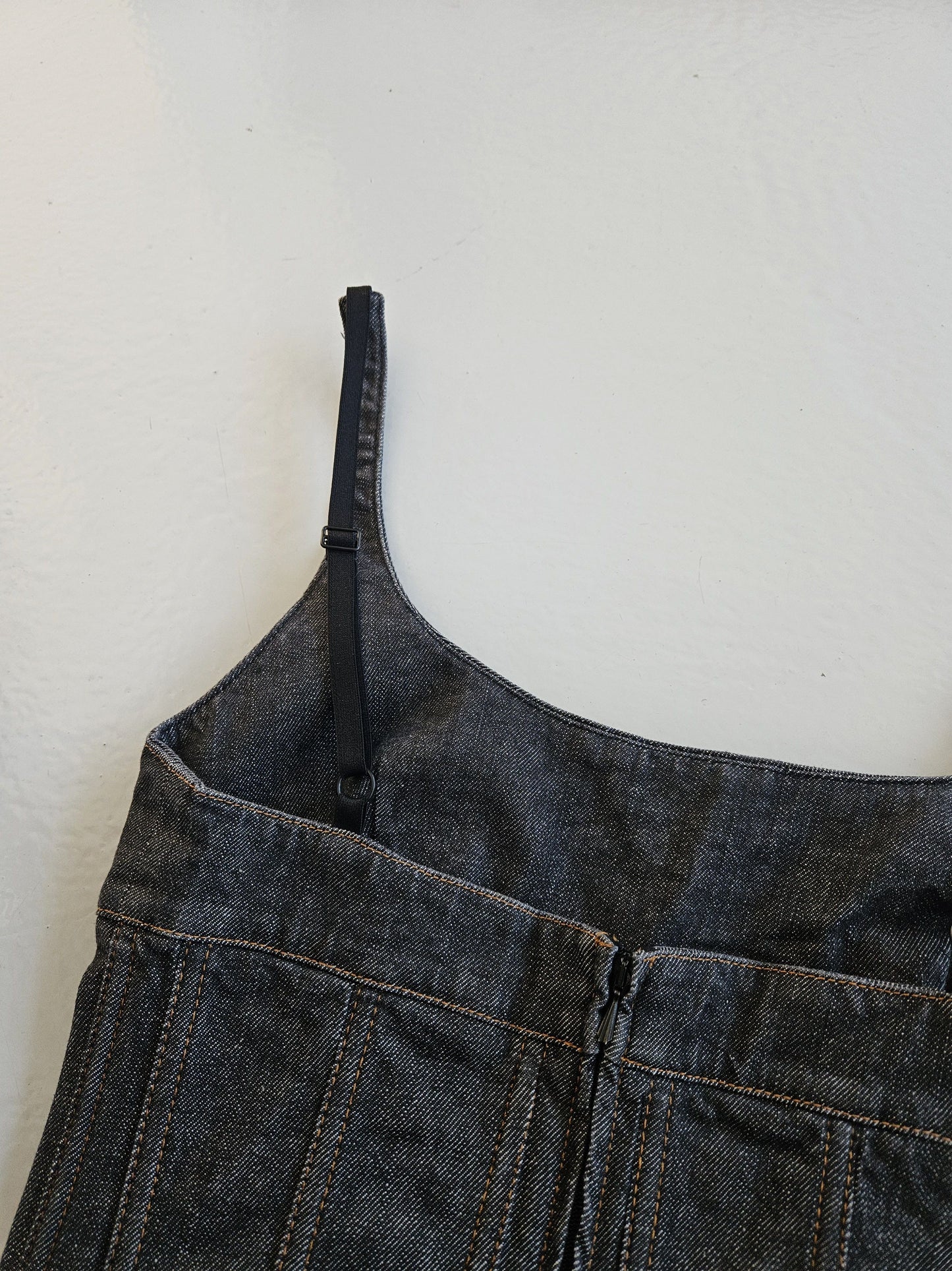 Archive y2k Dolce gabbana denim pleated corset top