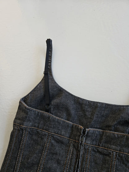 Archive y2k Dolce gabbana denim pleated corset top