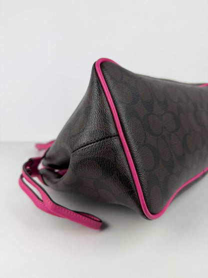 Coach signature coated canvas drawstring carryall tote